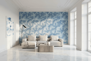 Papier Peint Panoramique Floral Bleu Vales