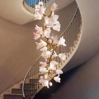Floral Bunch Staircase Chandelier Lighting-Staircase Chandeliers
