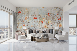 Eleganza Floreale: Murale per Carta da Parati per Soggiorno