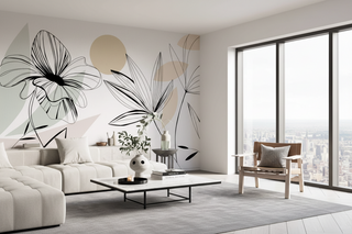 Floral Lines Wallpaper Mural - Enhance your Space