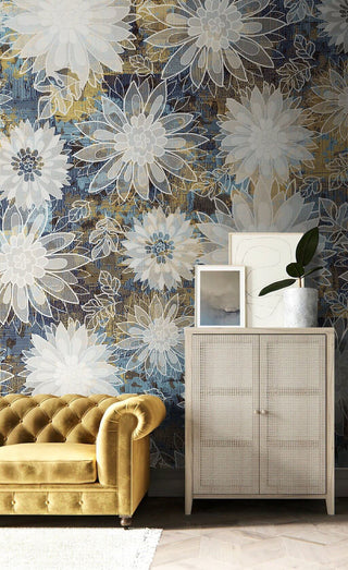 Floral Meet Wallpaper Mural-Flower & Leaf Wallpaper
