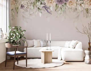 Floral Wallpaper Mural: Transform your space with elegance-Flower & Leaf Wallpaper