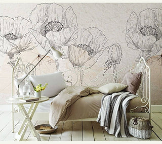 Flowers Wallpaper Mural: Vibrant Floral Designs for Walls-Flower & Leaf Wallpaper