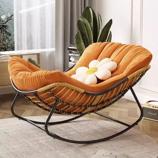 Fluffy Elastic Lumbar Support Floor Rocking Chair-Sofa Chairs