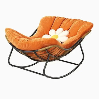 Fluffy Elastic Lumbar Support Floor Rocking Chair-Sofa Chairs
