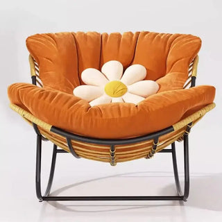 Fluffy Elastic Lumbar Support Floor Rocking Chair-Sofa Chairs