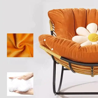 Fluffy Elastic Lumbar Support Floor Rocking Chair-Sofa Chairs
