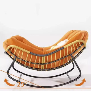 Fluffy Elastic Lumbar Support Floor Rocking Chair-Sofa Chairs