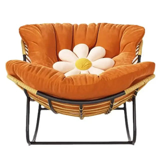 Fluffy Elastic Lumbar Support Floor Rocking Chair-Sofa Chairs