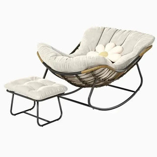 Fluffy Elastic Lumbar Support Floor Rocking Chair-Sofa Chairs