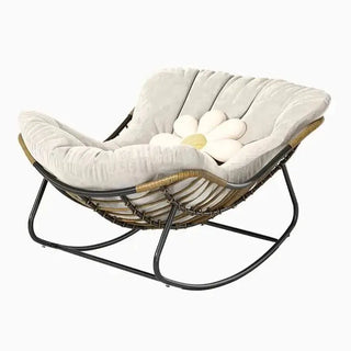 Fluffy Elastic Lumbar Support Floor Rocking Chair-Sofa Chairs