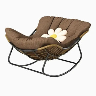 Fluffy Elastic Lumbar Support Floor Rocking Chair-Sofa Chairs