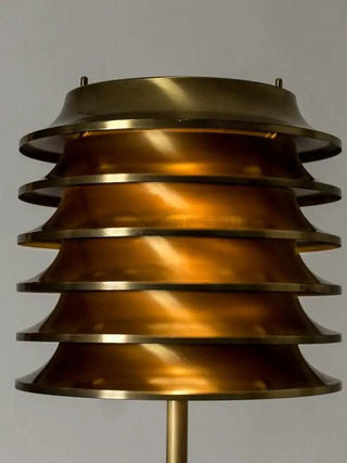 Flying Saucer Electroplated Brass Floor Lamp – Modern Sculptural Design-Lamps