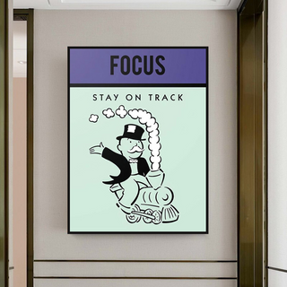 Focus Stay on Track: Monopoly Canvas Wall Art-Wall Posters