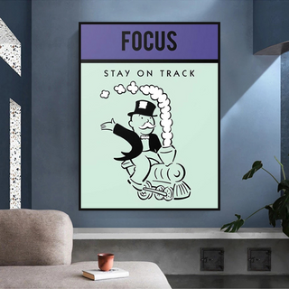 Focus Stay on Track: Monopoly Canvas Wall Art-Wall Posters