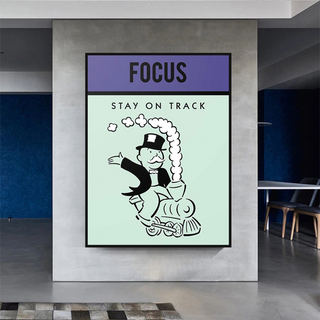 Focus Stay on Track: Monopoly Canvas Wall Art-Wall Posters