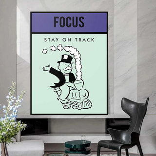 Focus Stay on Track: Monopoly Canvas Wall Art-Wall Posters