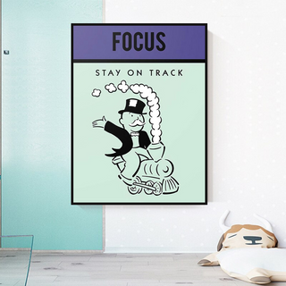Focus Stay on Track: Monopoly Canvas Wall Art-Wall Posters
