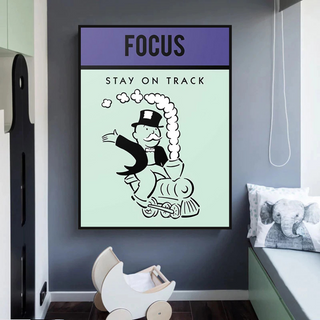 Focus Stay on Track: Monopoly Canvas Wall Art-Wall Posters