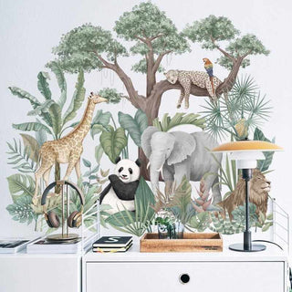 Forest Animal Large Tree Wall Stickers Decal-Wallpapers Murals