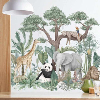Forest Animal Large Tree Wall Stickers Decal-Wallpapers Murals