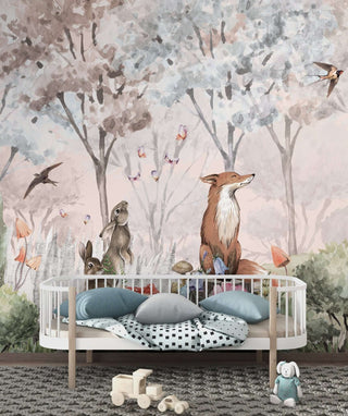 Fox in Woods Wallpaper Mural - Stunning Nature Design-Kids Room Wallpaper