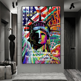 Freedom: Statue of Liberty Canvas Wall Art-Wall Posters