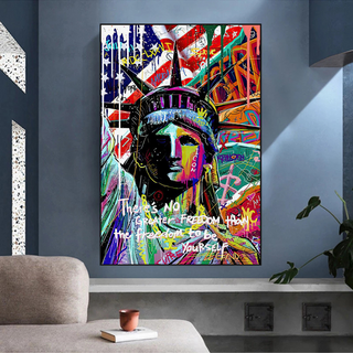 Freedom: Statue of Liberty Canvas Wall Art-Wall Posters