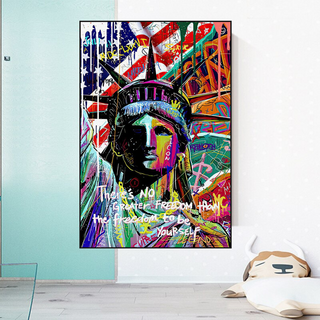 Freedom: Statue of Liberty Canvas Wall Art-Wall Posters