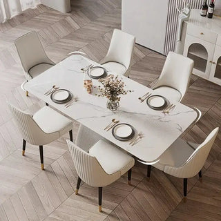 French Cream Gloss Dining Table Set – Sophisticated Elegance-Dining Tables