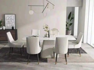 French Cream Gloss Dining Table Set – Sophisticated Elegance-Dining Tables