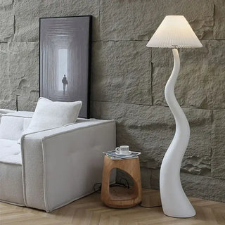 French Swirl Wave Floor Lamp – Artistic Resin &amp; Iron Design, E27 Base-Lamps