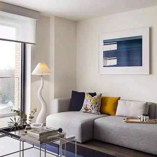 French Swirl Wave Floor Lamp – Artistic Resin &amp; Iron Design, E27 Base-Lamps