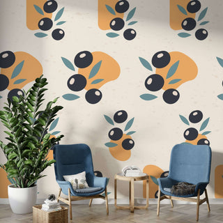 Fruits Wallpaper Mural - Vibrant and Captivating-Flower & Leaf Wallpaper