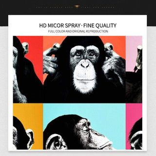 Funny Six Monkeys Abstract Canvas Art-Wall Posters