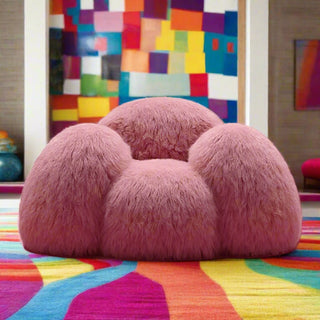 Fur Upholstered Recliner Sofa – Soft Cotton 3-Seater Lazy Lounge Couch-Sofa Set