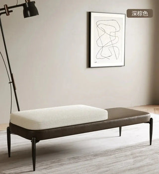 Genuine Leather Shoe Changing Bench – Premium Entryway Stool-Benches