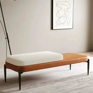 Genuine Leather Shoe Changing Bench – Premium Entryway Stool-Benches