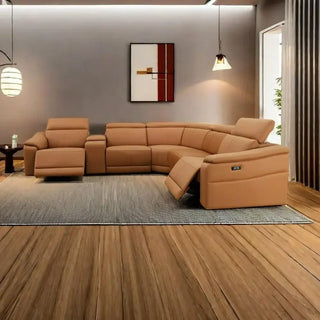 Genuine Luxury Leather Reclining Sectional Set – Ultimate Comfort & Elegance-Sofa Set