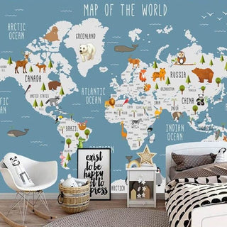 GeoExplorers: Interactive Sea Theme World Map Wallpaper for Kids-Kids Room Wallpaper