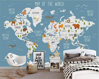 GeoExplorers: Interactive Sea Theme World Map Wallpaper for Kids-Kids Room Wallpaper