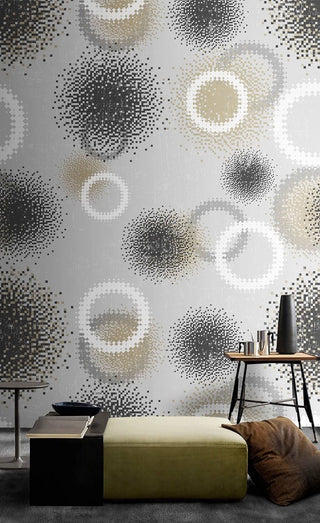 Geometric Circular Theme Wallpaper Mural-Geometric Shapes Wallpaper