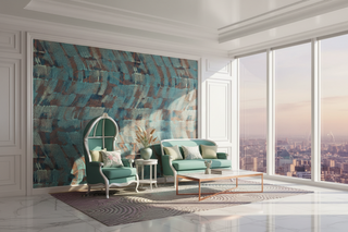 Geometric Green Swirl Wallpaper Mural
