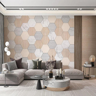 Geometric Hexagon Wallpaper for Home Wall Decor-Geometric Shapes Wallpaper
