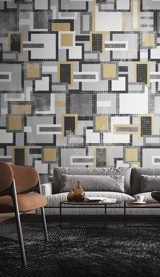 Geometric Square Merger Wallpaper Mural-Geometric Shapes Wallpaper