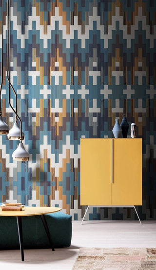 Geometric Tetris Wallpaper Mural-Geometric Shapes Wallpaper