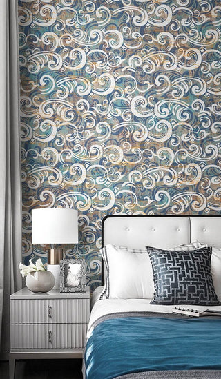 Geometric Tiny Waves Wallpaper Mural-Geometric Shapes Wallpaper