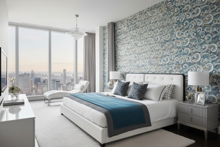 Geometric Tiny Waves Wallpaper Mural