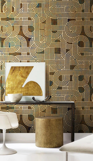 Geometric Yellow Pattern Wallpaper Mural-Geometric Shapes Wallpaper