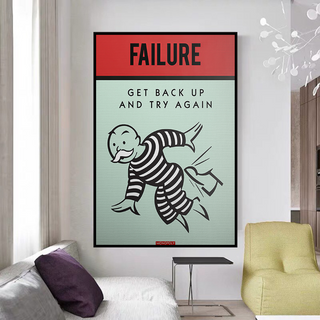 Get Back Up and Try - Monopoly Canvas Wall Art-Wall Posters